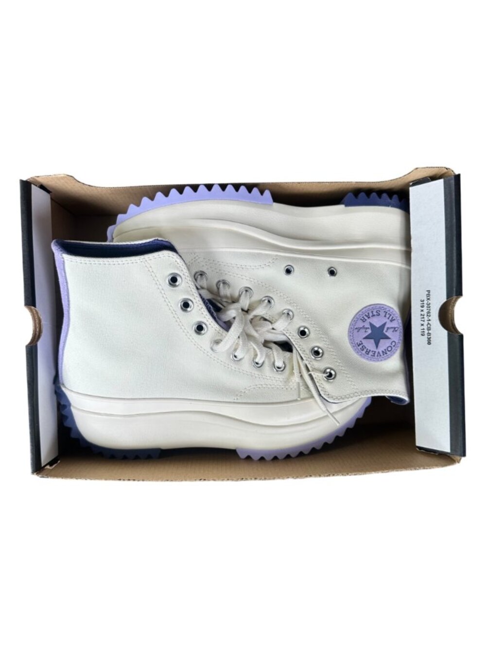 ⭐Converse Run Star Hike Hi Platform 7.5 Women Shoes Sneakes Beige Purple A16188C - Picture 8 of 14